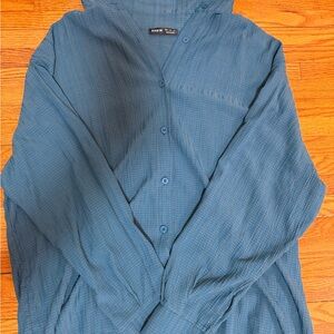 SHEIN Blue Button Down Shirt